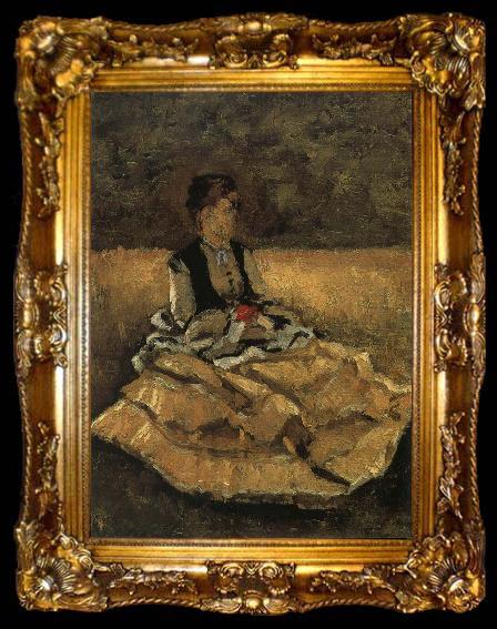 framed  Gustave Caillebotte The fem sit on the lawn, ta009-2